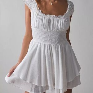 UO Rosie Smocked Tiered Ruffle Romper